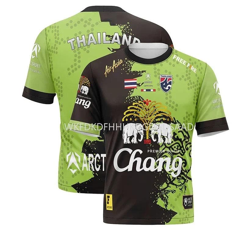 Hot Thailand Changze Unisex T-shirt 3D Printing Quick Drying Casual O Collar Short-sleeved Men's Plus-size Outdoor Sports Top XXXL green