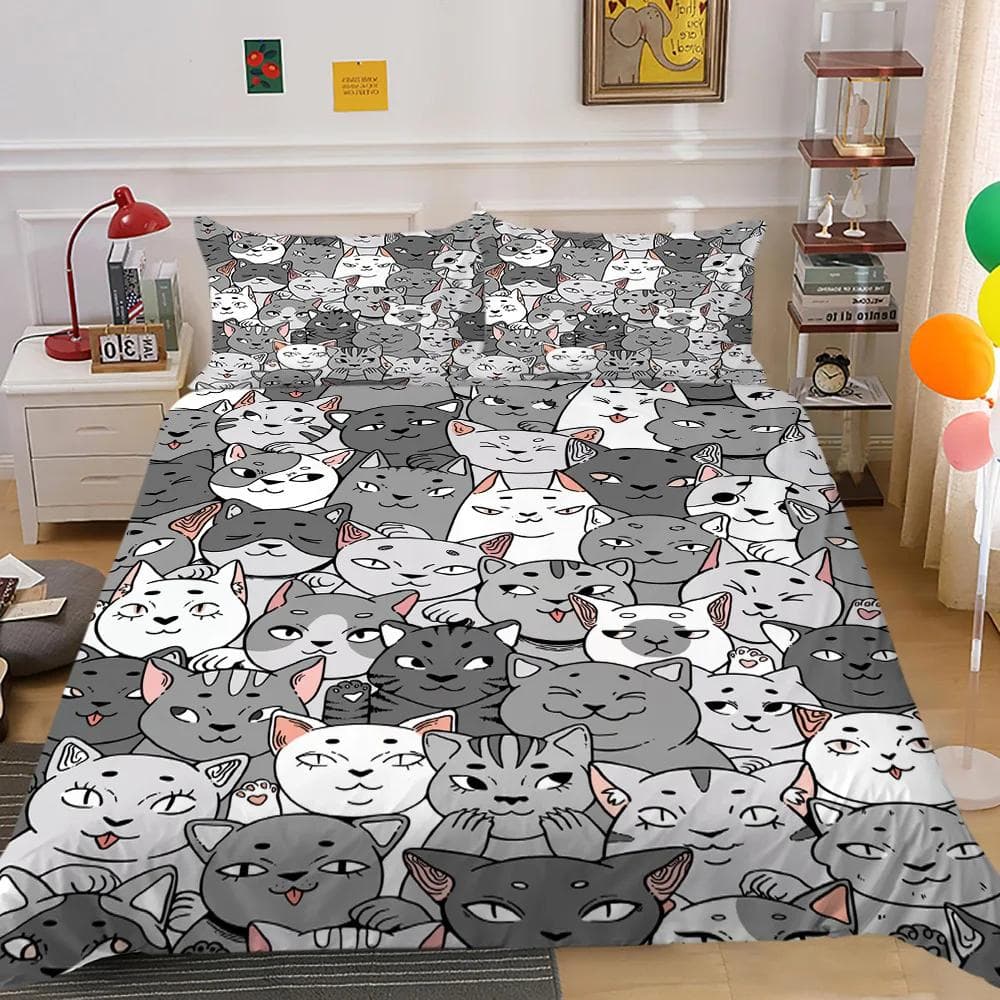 Animals Boys Bedding Set Cute Funny Yellow Cartoon Chick Duvet Cover Set King Queen Cartoon Animals Soft Polyester Quilt Cover EU single(135x200cm)