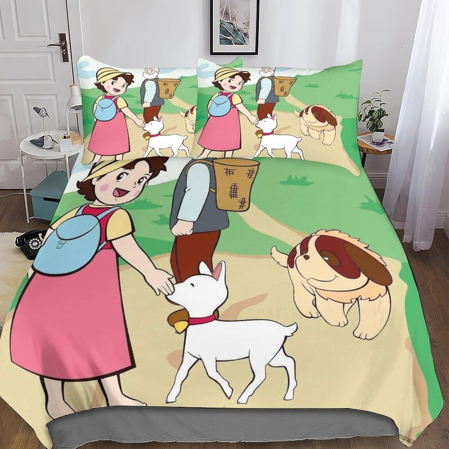 Heidi The Girl From The Alps Bedding,Heidi Bedding Set,Heidi and Family Duvet Cover Set,Bedroom Decoration 220x240cm 3pcs
