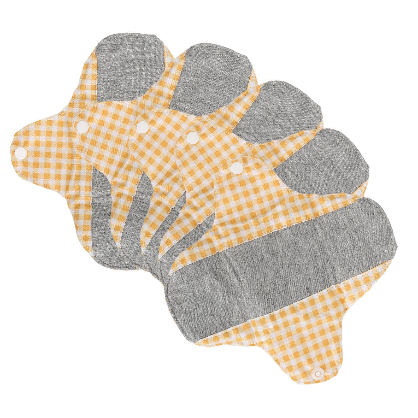 5pcs Reusable Cotton Pad for Female Leak Proof Washable High Absorption Cloth Menstrual Pads 7.9 X 7.87x9.06in
