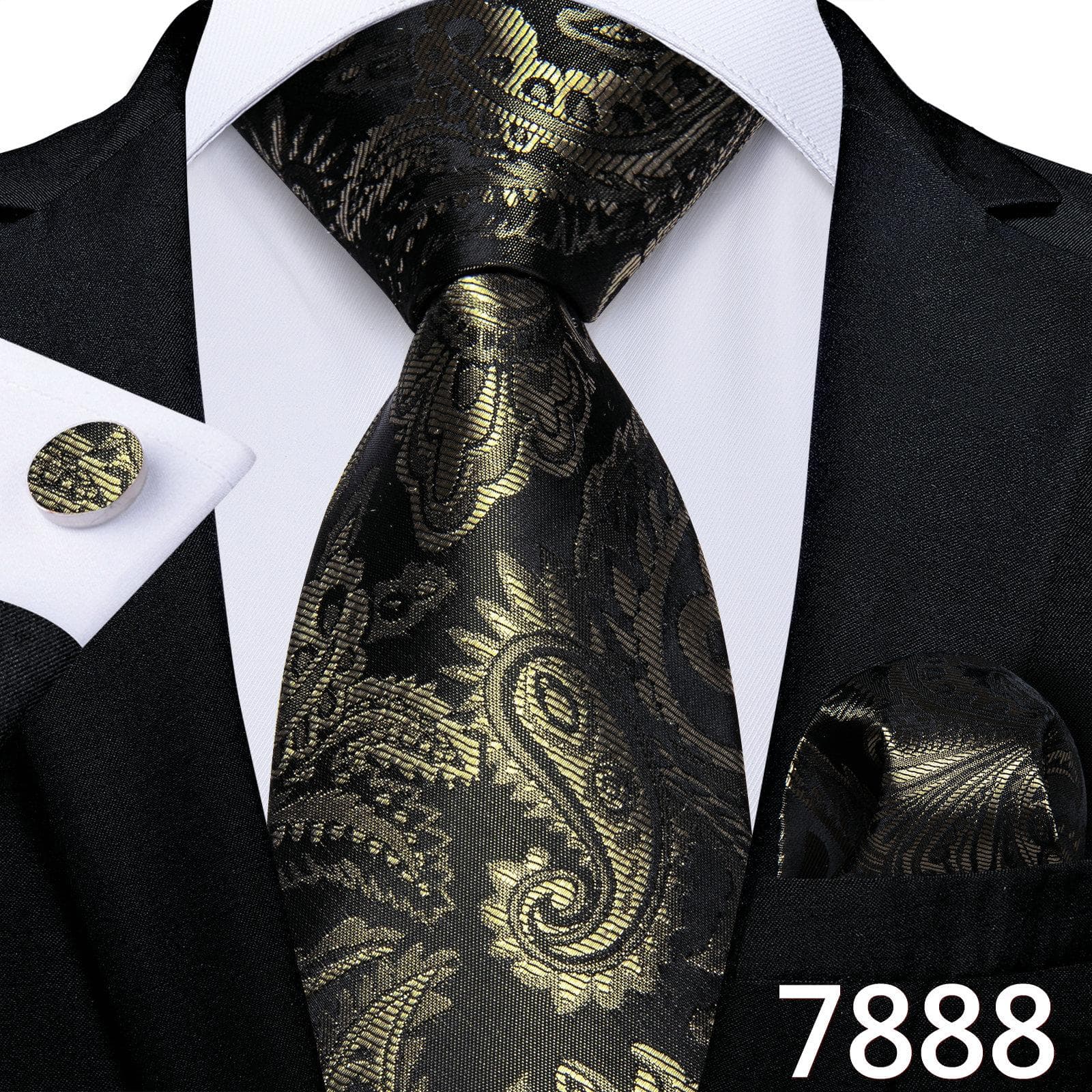Business Mens Tie Plaid Neckties Formal Silk Tie Handky Cufflinks Set for Men Formal Tie Dibangu N-7888