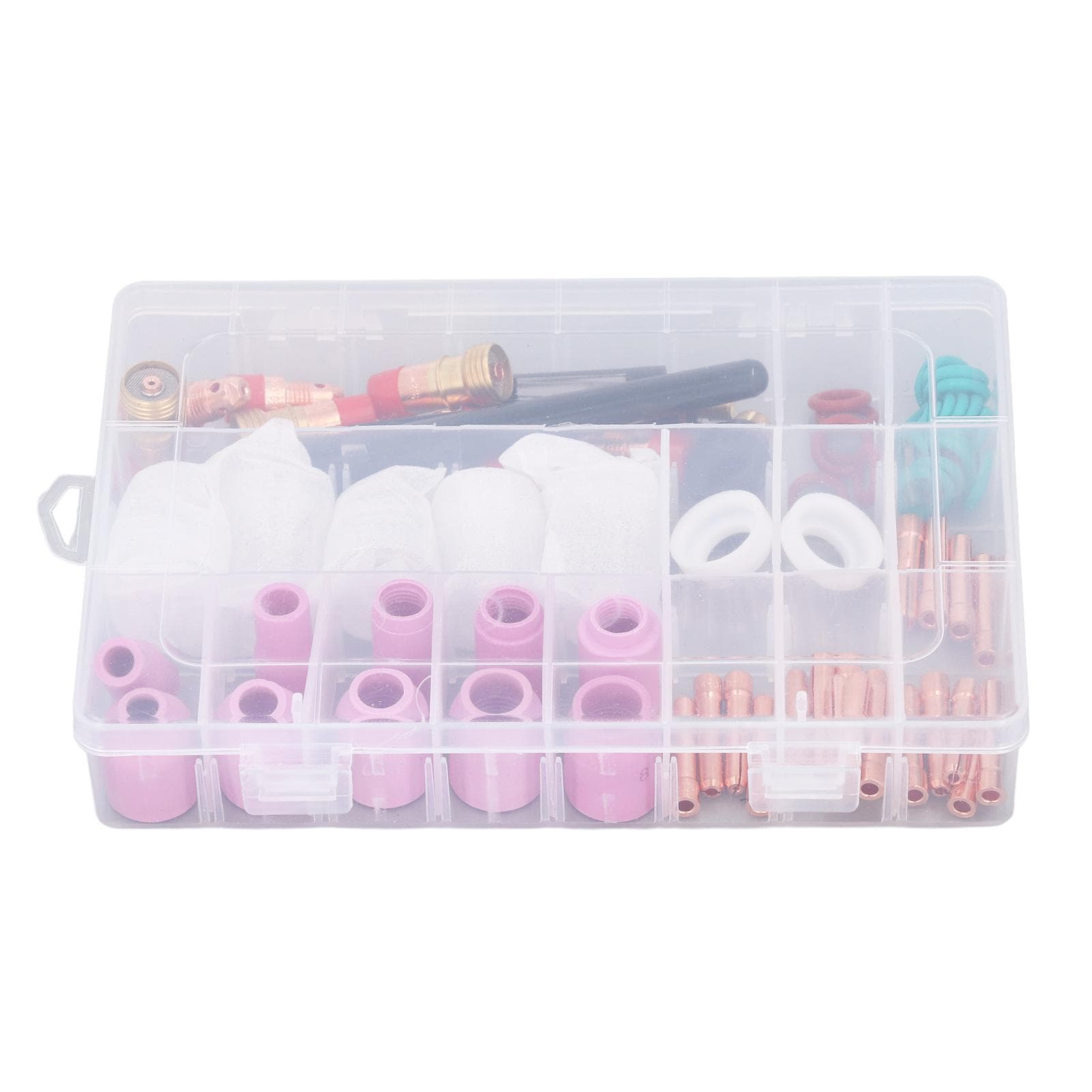 68Pcs TIG Welding Accessory Set Glass Cup Connector Electrode Coil PTFE Front Cover for WP 17 18 26