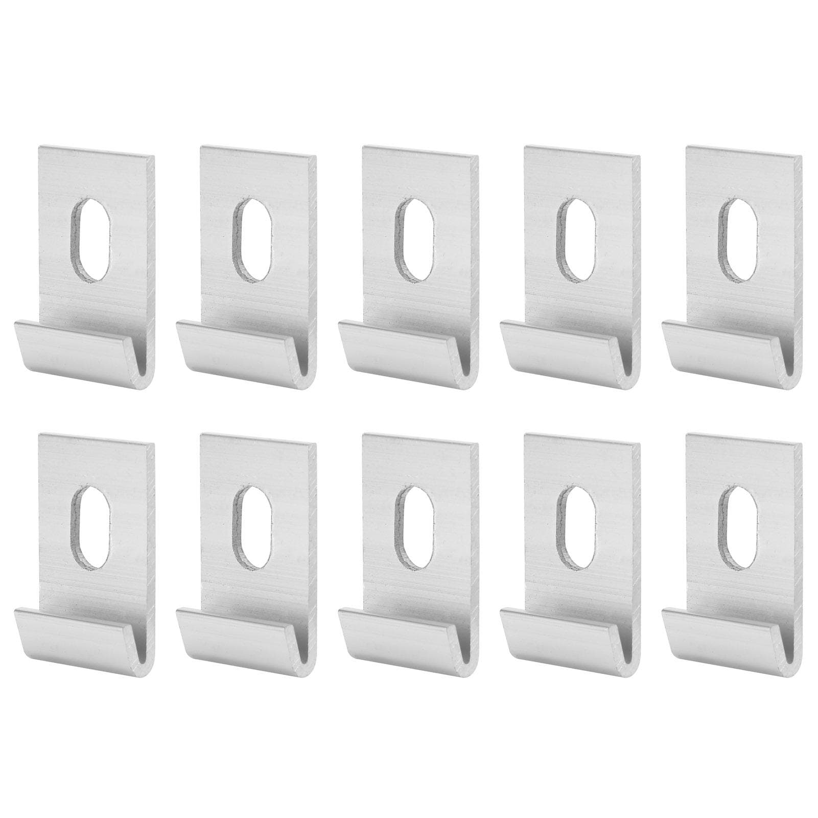 10Pcs Base Clips Hook Fixings Attaches Aluminium Greenhouses Fixture SetSilver silver