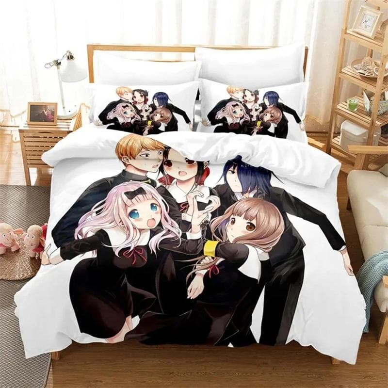 3D Print Anime Kaguya-sama Love Is War Miss Huiye Bedding Set Boys Girls Twin Queen Size Duvet Cover Pillowcase Bed Kids Adult 135x200cm 2pcs
