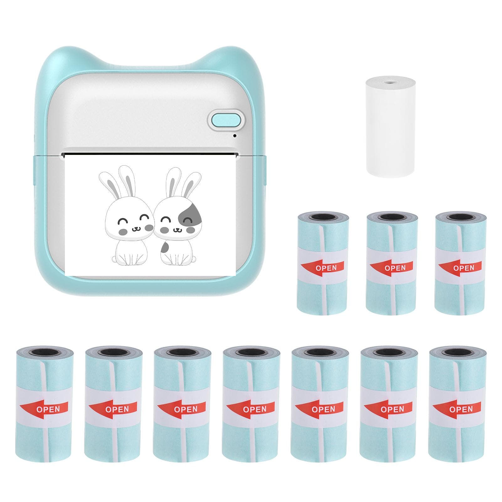 Mini Pocket Photo Printer Portable Thermal Printing Machine 190dpi Wireless BT Connection for BL-4 blue