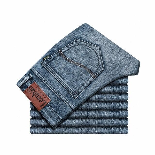Spring Autumn 2020 Men 'S Smart Jeans Business Fashion Straight Regular Blue Stretch Denim Trousers Classic Men Plus Size 28 -40 34