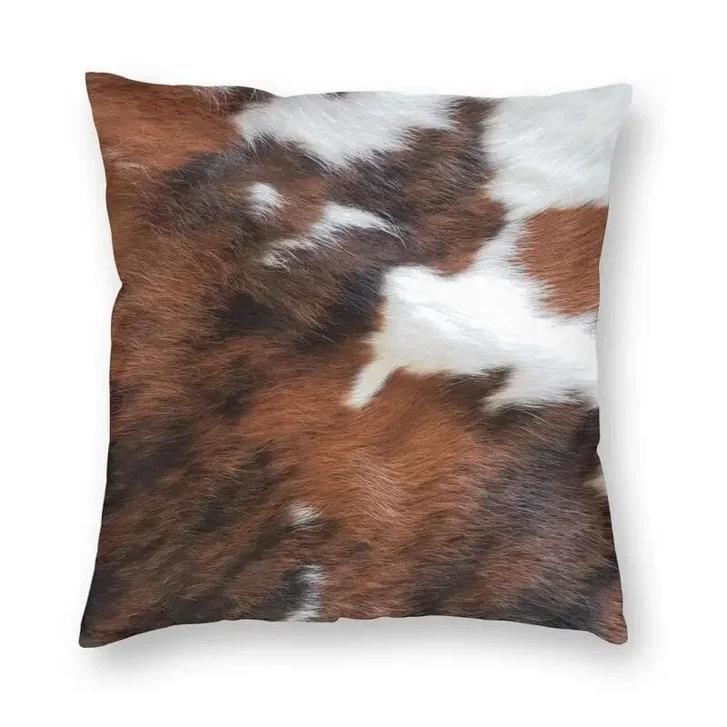 Faux Fur Modern Cowhide Texture Pillowcover Decoration Animal Hide Pattern Skin Leather Cushion Cover Throw Pillow Printing 30x30cm
