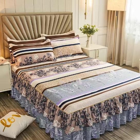 1Pc Bed Sheet Lace Skirt Elastic Fitted Double Bedspread Mattress Cover Bedding Set Elastic King Size Bedsheet No Pillowcases 120x200cm 1pc