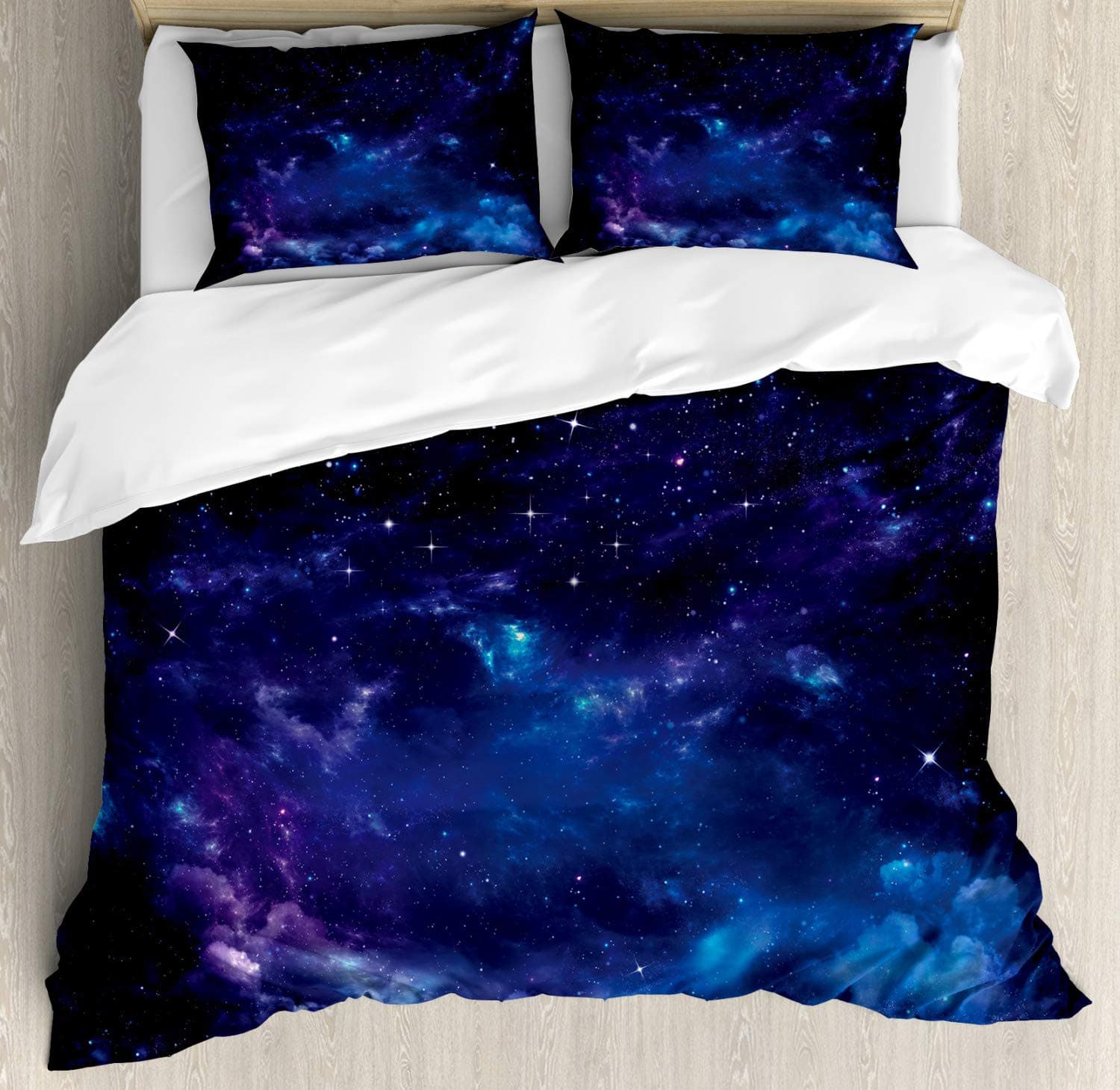 Galaxy Comforter Sets, 3D Outer Space Themed Bedding, All-Season Quilted Duvet, for Children Boy Girl Teen Kids with Pillow Sham AU King(245x210cm)