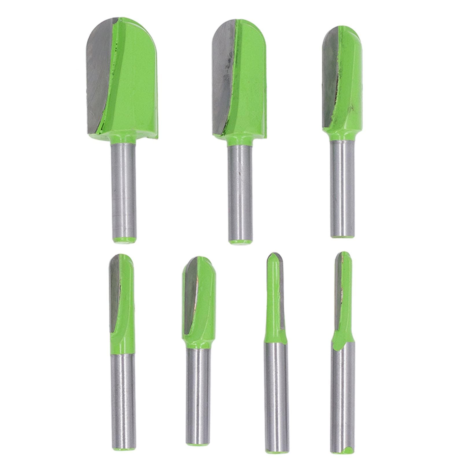 7Pcs 8mm Shank Core Box Router Bit Round Nose Mill Cutter Cove Core Box Router Bit for Woodworking
