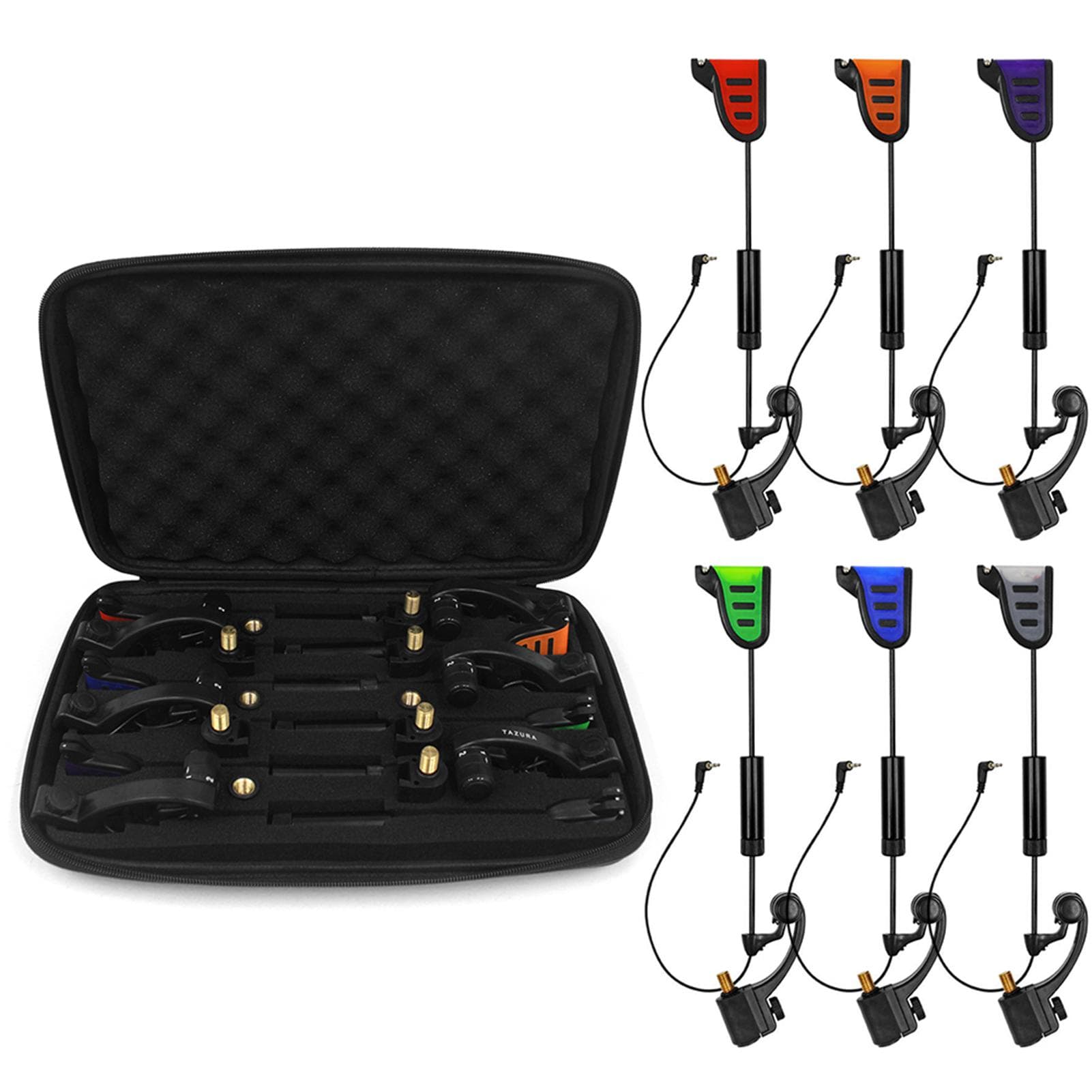 Fishing Swinger Set LED Bite Indicator Illuminated Swinger with Storage Case Fishing Tackle JY-SW-23TS-6