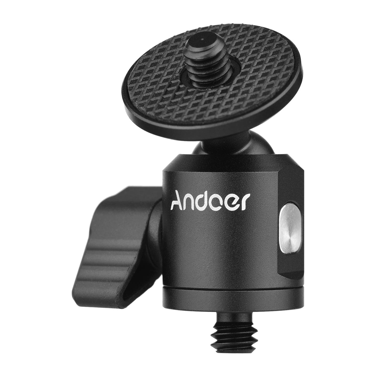 Andoer Mini Ballhead Adapter Camera Tripod Ball Head Mount Alumnum Alloy 1/4 Inch Screw Connector Bottom Screw
