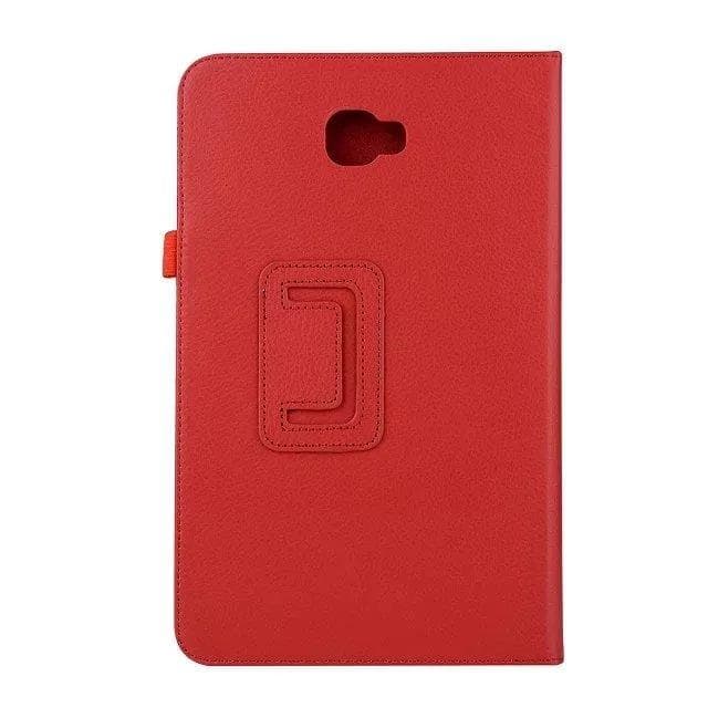 Solid Fundas Tablet Case For Samsung Galaxy Tab A6 10.1 2016 Flip Stand Tablet Cover For Coque Samsung SM-T580 SM-T585 T580 Pen SM-T580 SM-T585 red