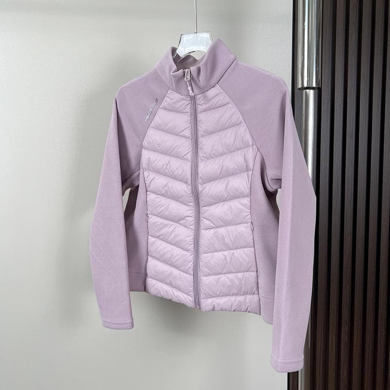 Light Down Jacket Women's Splicing Stand-up Collar Outdoor Sports Yoga Suit Short Jacket XXXL