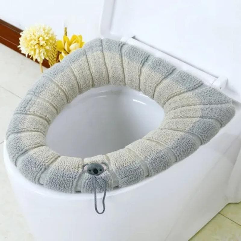 Universal Toilet Seat Cover Winter Warm Soft WC Mat Bathroom Washable Removable Zipper with Flip LidHandle Waterproof Household