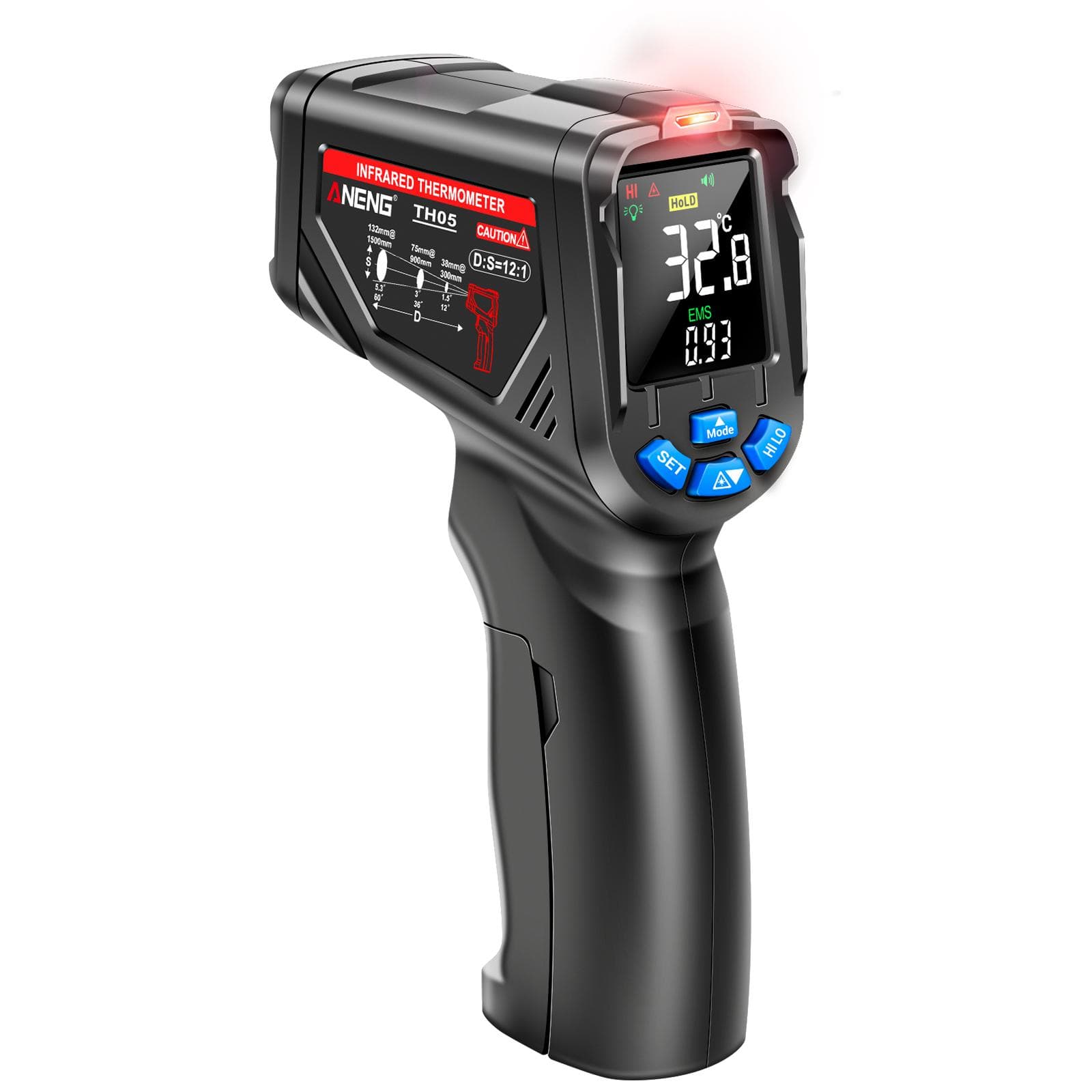 ANENG TH05 Non-Contact Infrared Thermometer -20 celsius ~650 celsius -4 Fahrenheit ~1202 Fahrenheit IR Laser Sensor Circuit Industrial black