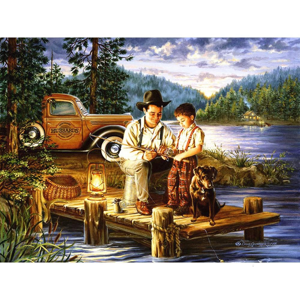 5D DIY Diamond Painting Portrait Father Kid Home Decoration Embroidery Rhinestone Picture Crystal Picture 20X30CM