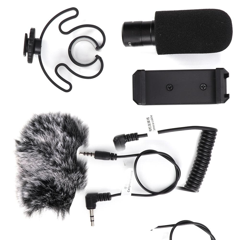 Ordro Portable Video Recording Microphone for Mobile SLR Camera with Shockproof Bracket