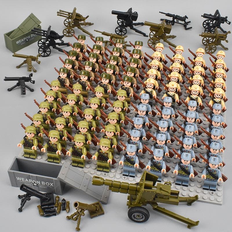 80pcs Kids Toys Soldiers Building Blocks Mini Action Figures Educational Toys For Boys Birthdays Gifts