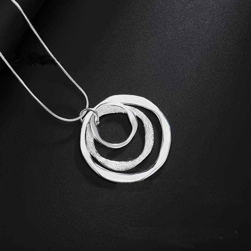 Stylish Irregular Geometric Circular Necklace For Women silver