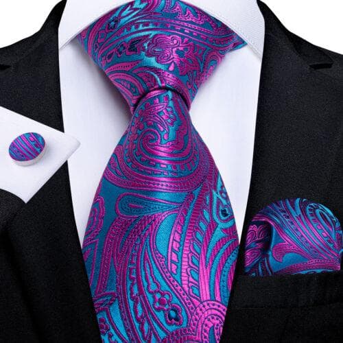 198 Colors Mens Silk Tie Black Blue Red Necktie Hanky Cufflinks Wedding 3PCS Set N-1622