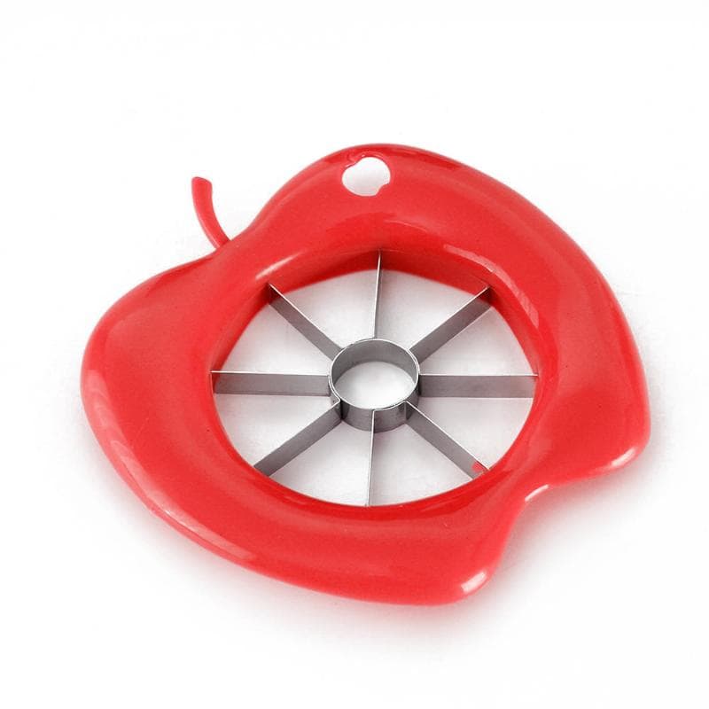 Stainless Steel Apple Slicer Cutter with Comfort Handle for Kitchen Fruit Peeler Pear Divider Apple Corer red