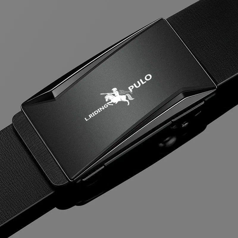 Paul Belt Men Leather Automatic Buckle Belt Pure Cowhide Young People Casual Personality Korean Version of The Trend of The Trouser Belt 110cm