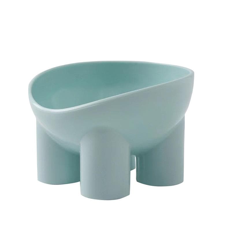 Dog Cat Bowl Elevated High Foot Dog Bowl Neck Protector Pet Food Water Bowl Anti-tip Pet Feeding Snack Dish Plate blue