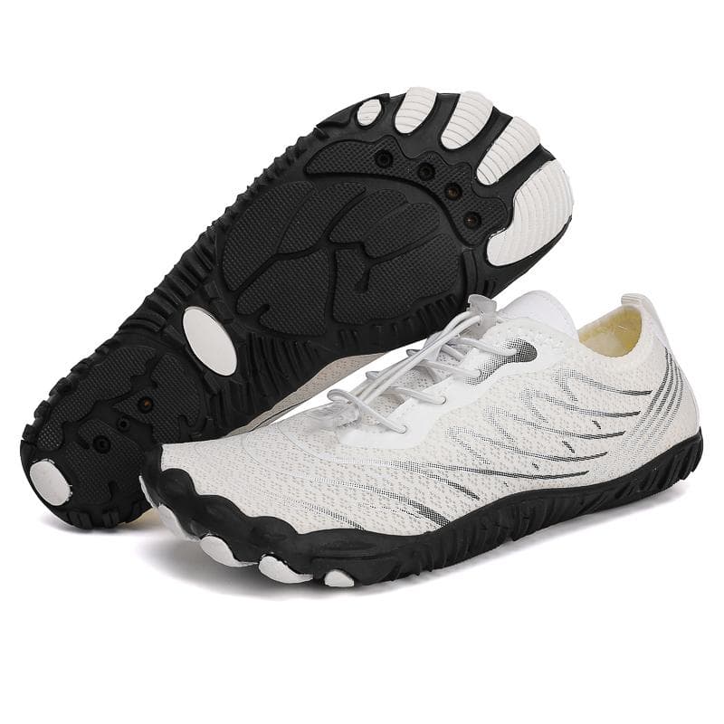 Gym Barefoot Shoes Womens Mens Pro Water Shoes Women Men Barefoot Hike Shoes Wide Toe Box Non-Slip Breathable Zero Drop Shoes 41 white