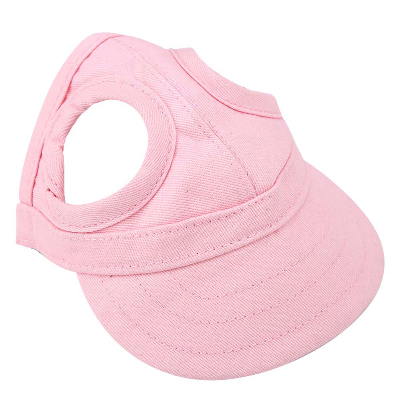Pet Dog Cat Baseball Outdoor Cap Sunbonnet Adjustable Stripe Summer Travel Sport Hat (Pink S) S