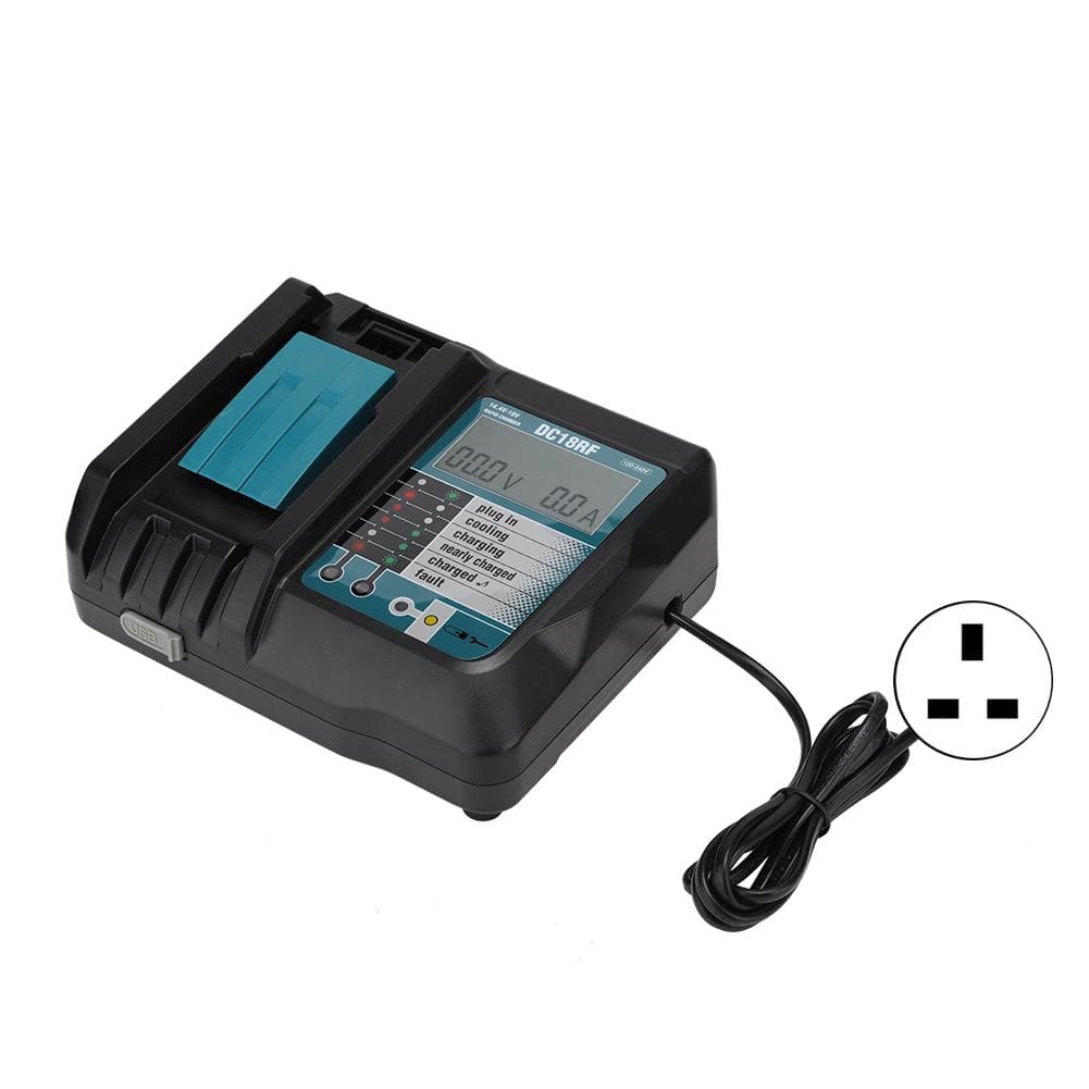 Lithium Ion Battery Charger for Makita 14.4 V 18V Built in LCD Display EU Plug
