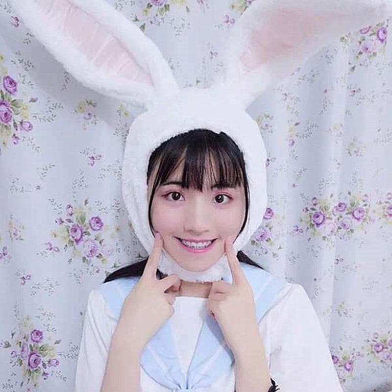 Bunny Hat Warm Plush Ears Cute Decoration Costume Bunny Hat for Women Men Halloween Easter White white