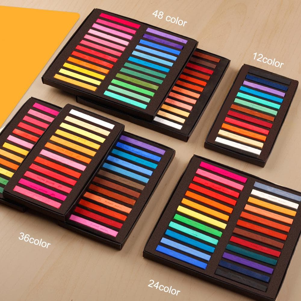 Square Pastel Set 12/24/36/48 Colors Soft Dry Pastel Artist Chalk Pastel Sticks Non Toxic for Office School Art Drawing Painting Supplies 12 Colors