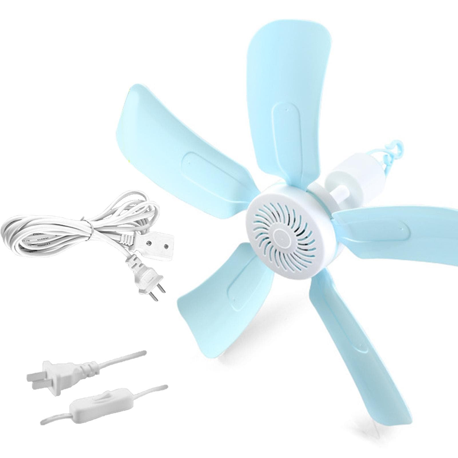 Ceiling Fan 5 Blade 3 Meters Cord Plastic Wall Mount Top Low Noise for Home Office 5 Blade 3 Meters Extension Cord
