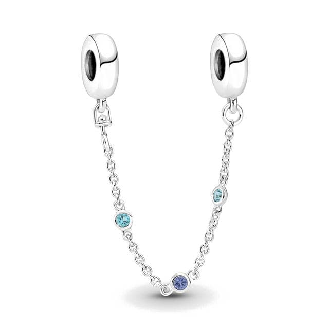 Plata Charms of Ley 925 Charms Air Balloon and Safety Chain Series Beads Fit Original Bracelet DIY Jewelry