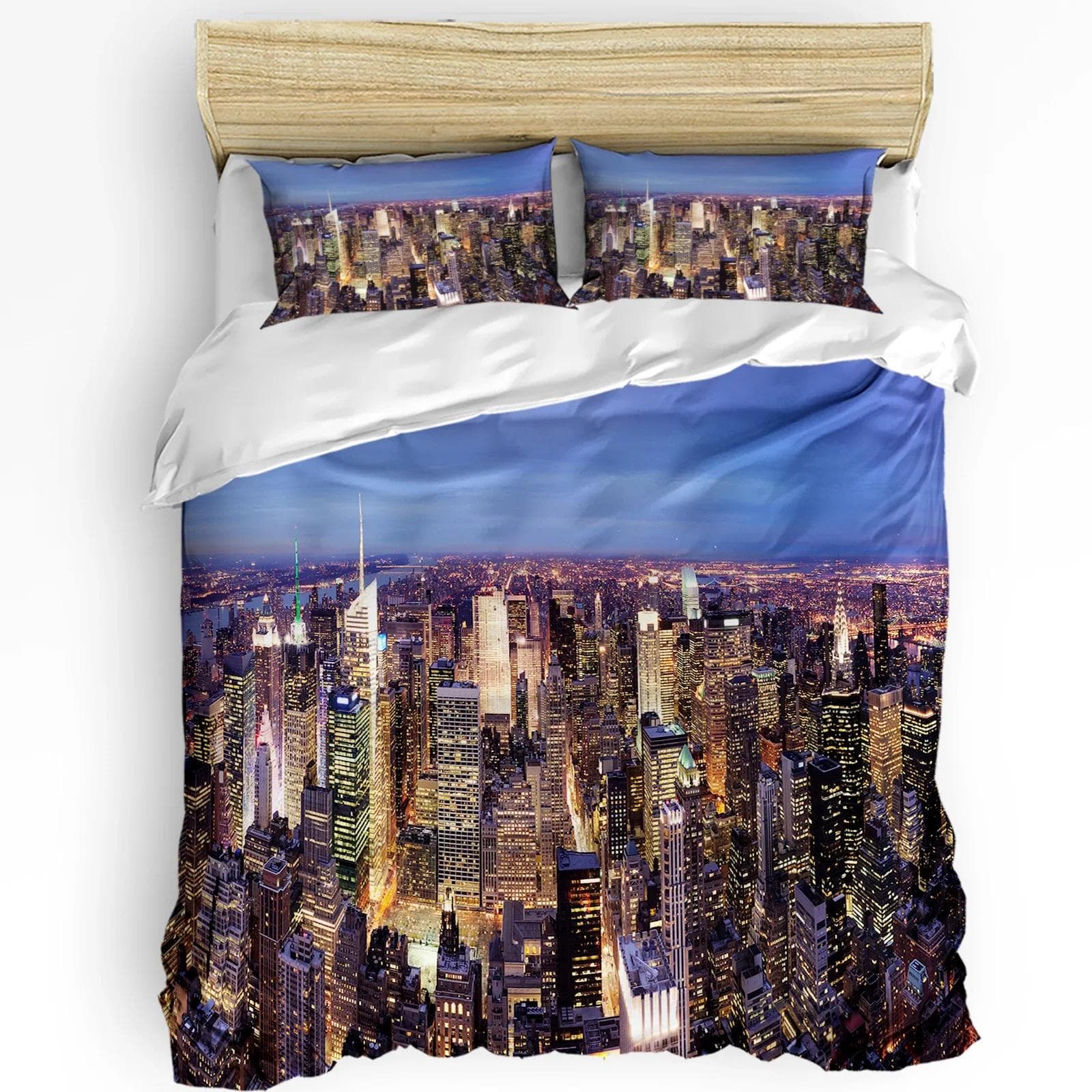 New York Bedding Set For Bedroom Bed Home New York City Collage Featuring with Different Duvet Cover Quilt Cover And Pillowcase 150x200cm 3pcs