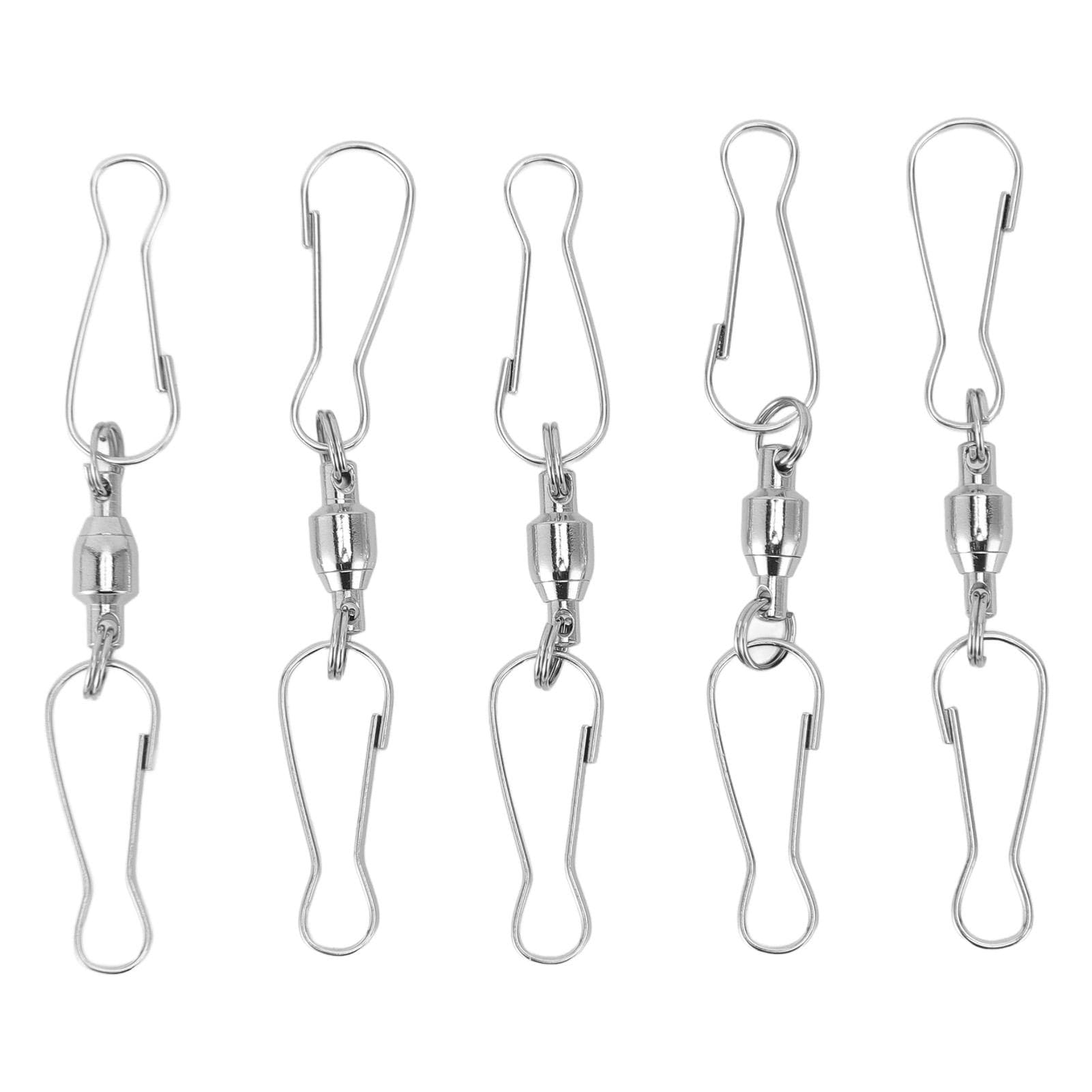 20pcs Windsock Clips Stainless Steel 360 Degree Rotation Dual Clip Wind Spinners Hangers for Wind silver