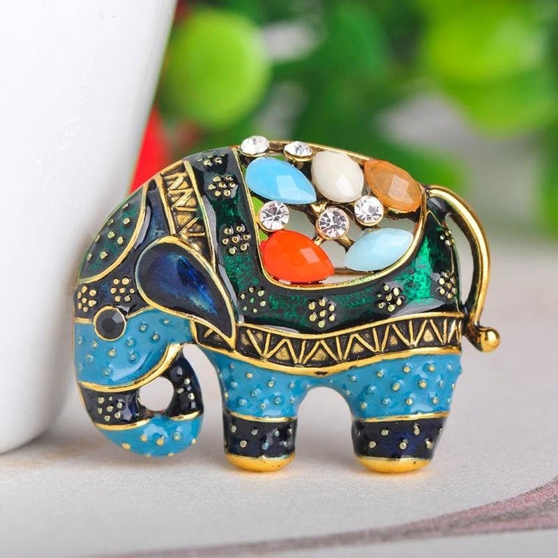 Thailand Elephant Shape Brooch Colorful Enamel Resin Brooches Pins For Women Kids Scarf Clothes Hat Accessories Jewelry gold