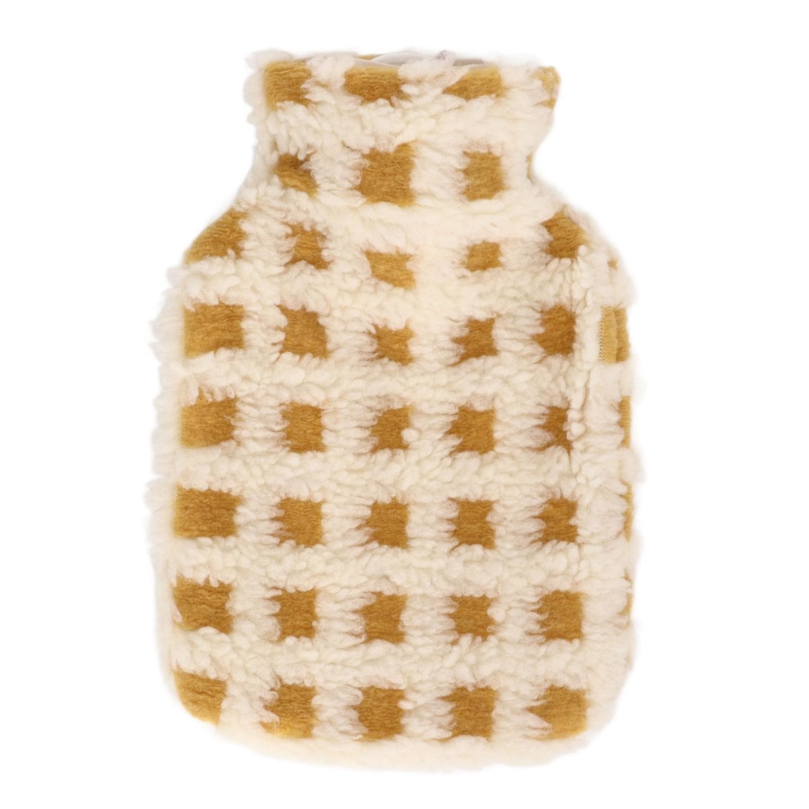 Plush Hot Water Bottle 1000ml Anti Scalding Soft Hot Water Bag with Plush Cover for Home Travel beige