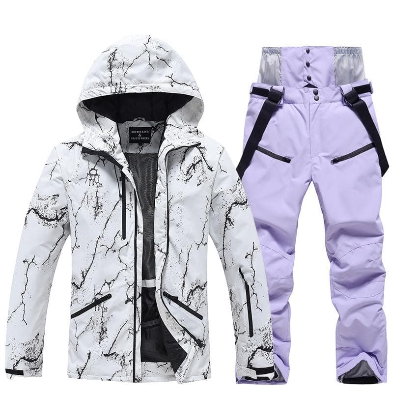 Ski Suit for Men Hooded Ski Jacket and Pants Sets Waterproof Windproof Snowsuit Men's Insulated Warm Winter Outdoor Snow Coat Skiing Snowboarding Suit XL