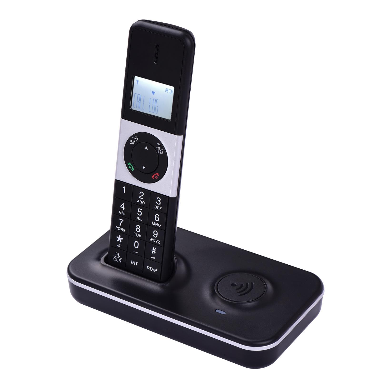 Digital Cordless Phone Telephone with LCD Display Caller ID Hands-free Calls Conference Call 16 Languages Support 5 Handsets Connection EU Plug