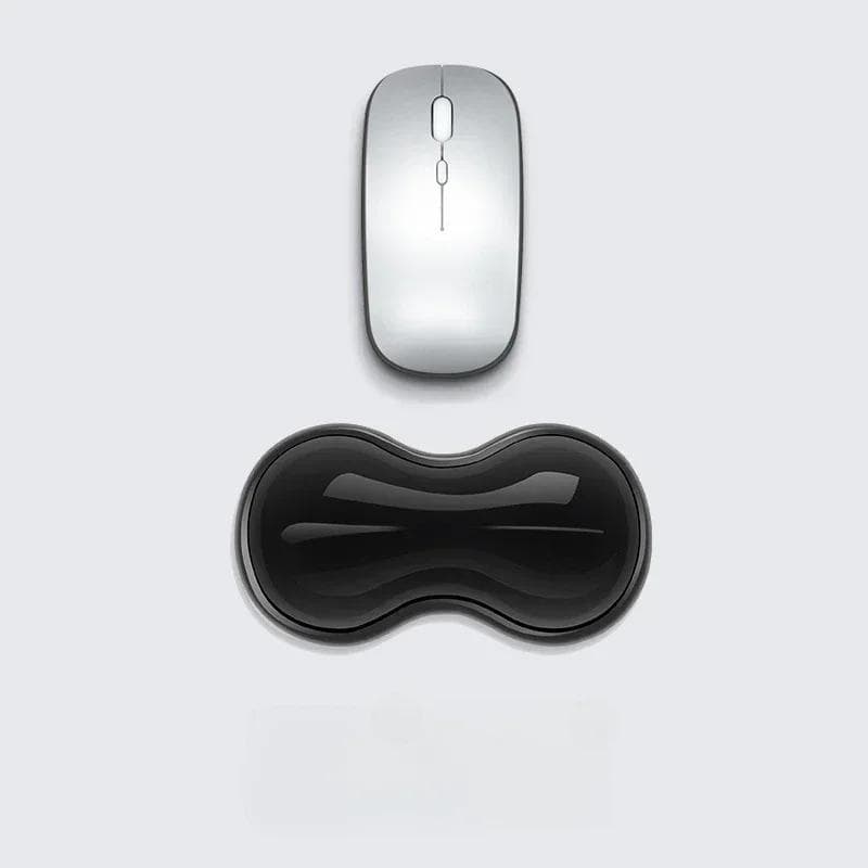 Mouse Pad with Wrist Rest, Keyboard Rest, Anti Slip Silicone Transparent Desktop Office Game Console, Mouse Wrist Rest black