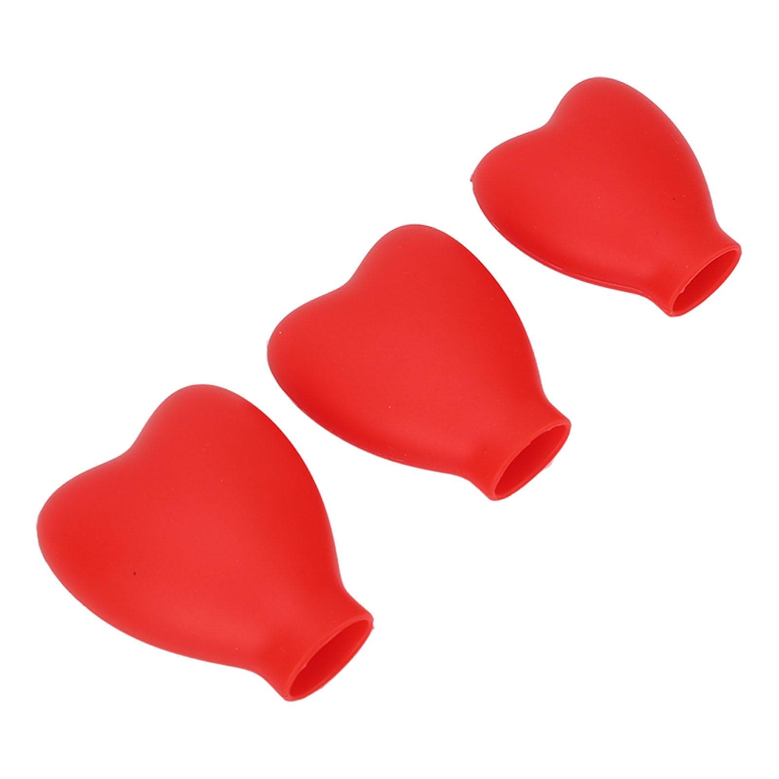 3pcs Makeup Brush Covers Reusable Silicone Dustproof Brush Protector Guards for Travel Home Girls red