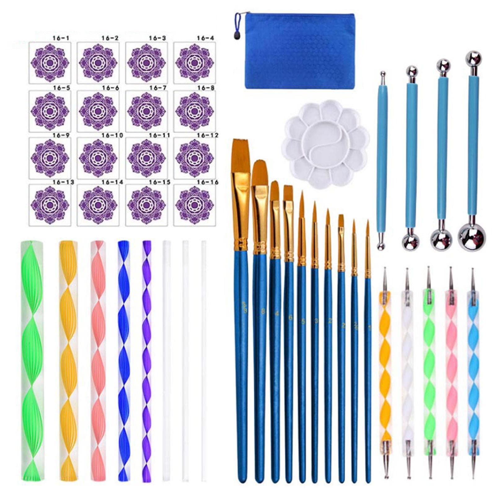 44 Piece Mandala Dotting Tools DIY Painting Stencils Ball Palette Paint Brushes Multifunction 44pcs type-2