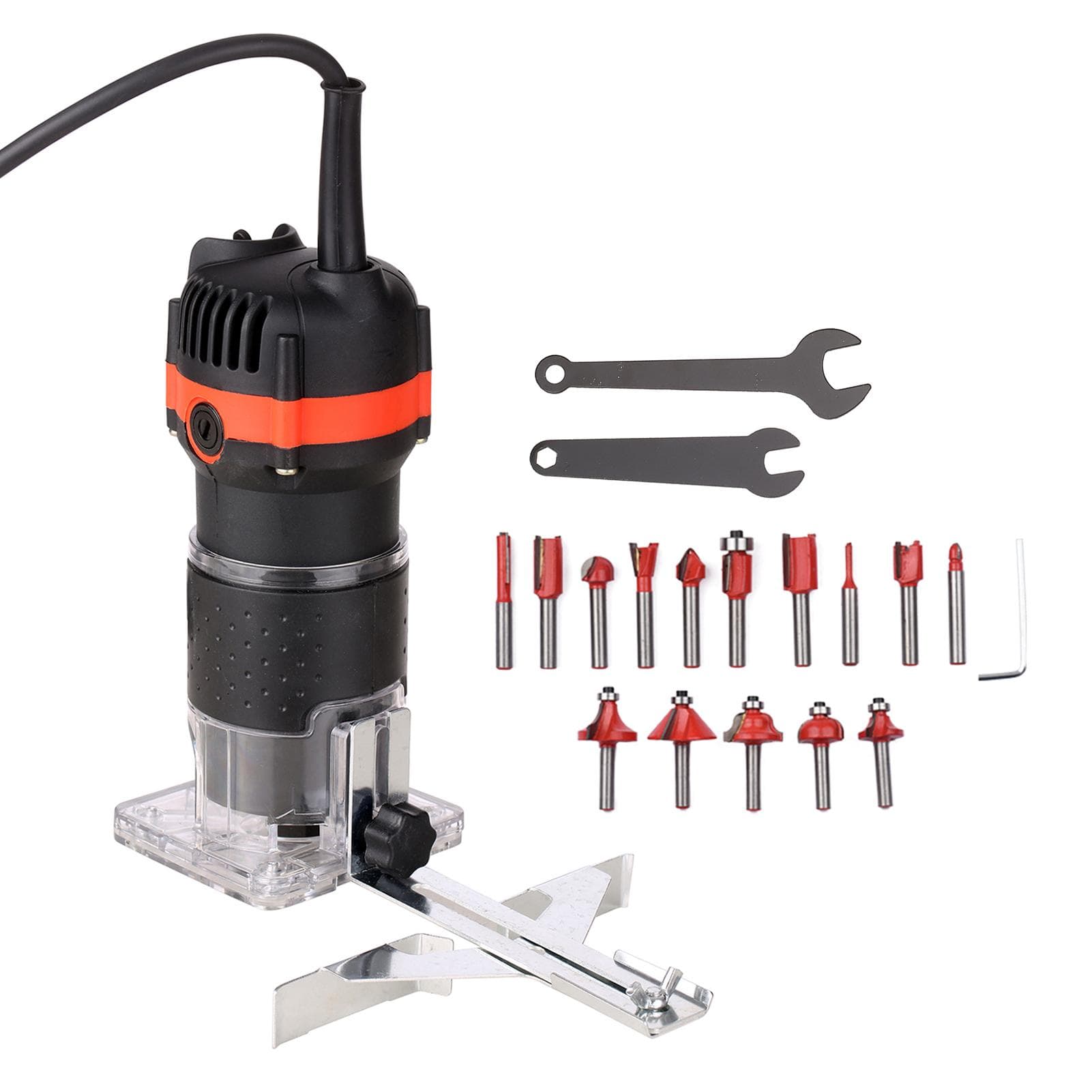 Weytoll 800W 30000rmin Multifunctional Electric Wood Trimmer Wood Router Laminate Trimmer black