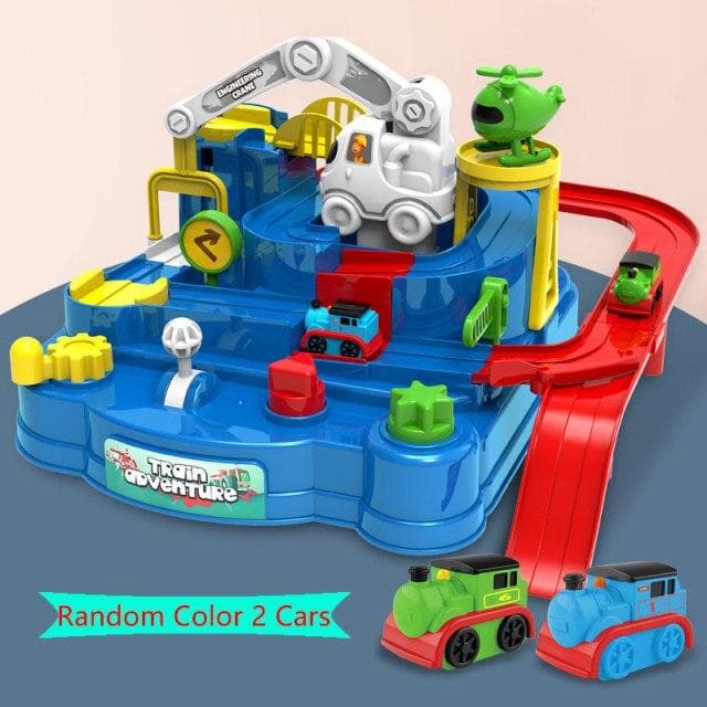 Racing Rail Car Model Racing Educational Toys Children Track Car Adventure Game Brain Game Mechanical Interactive Train Toy