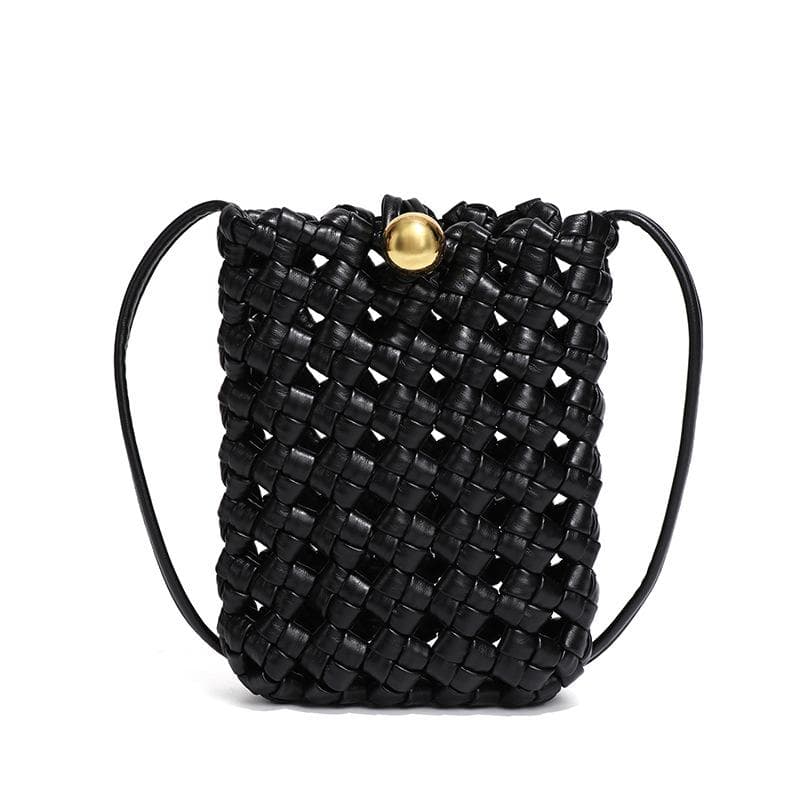Windmill Knot Woven Vertical Crossbody Phone Bag, Simple Mini Single-shoulder Women's Bag