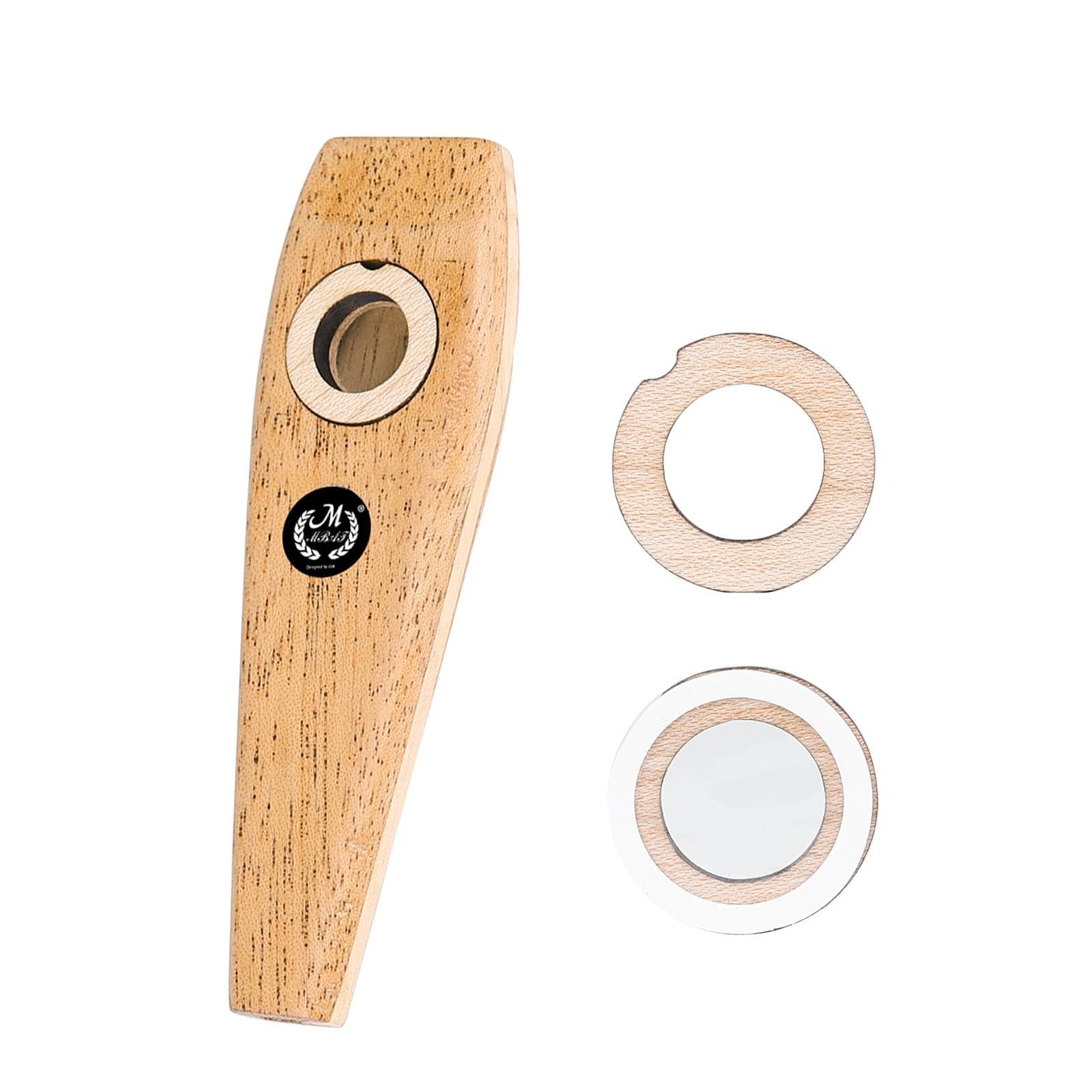 Muslady Wooden Kazoo Woodwind Instrument Extremely Easy to Learn and Play Musical Instrument Music beige