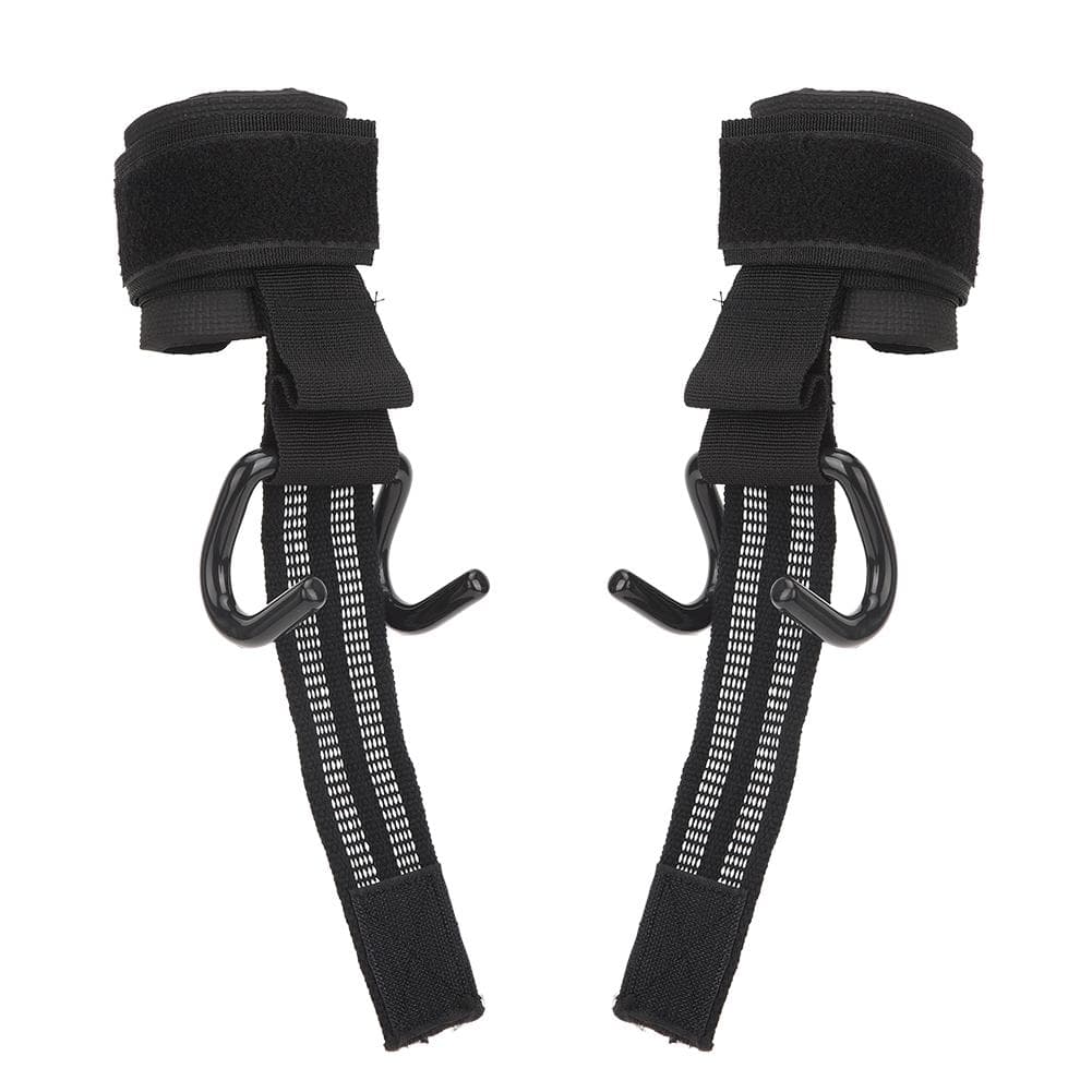1Pair Workout Wrist Hooks Lifting Pull Up Strap Hooks Weightlifting Nonslip Grips Wristband Power