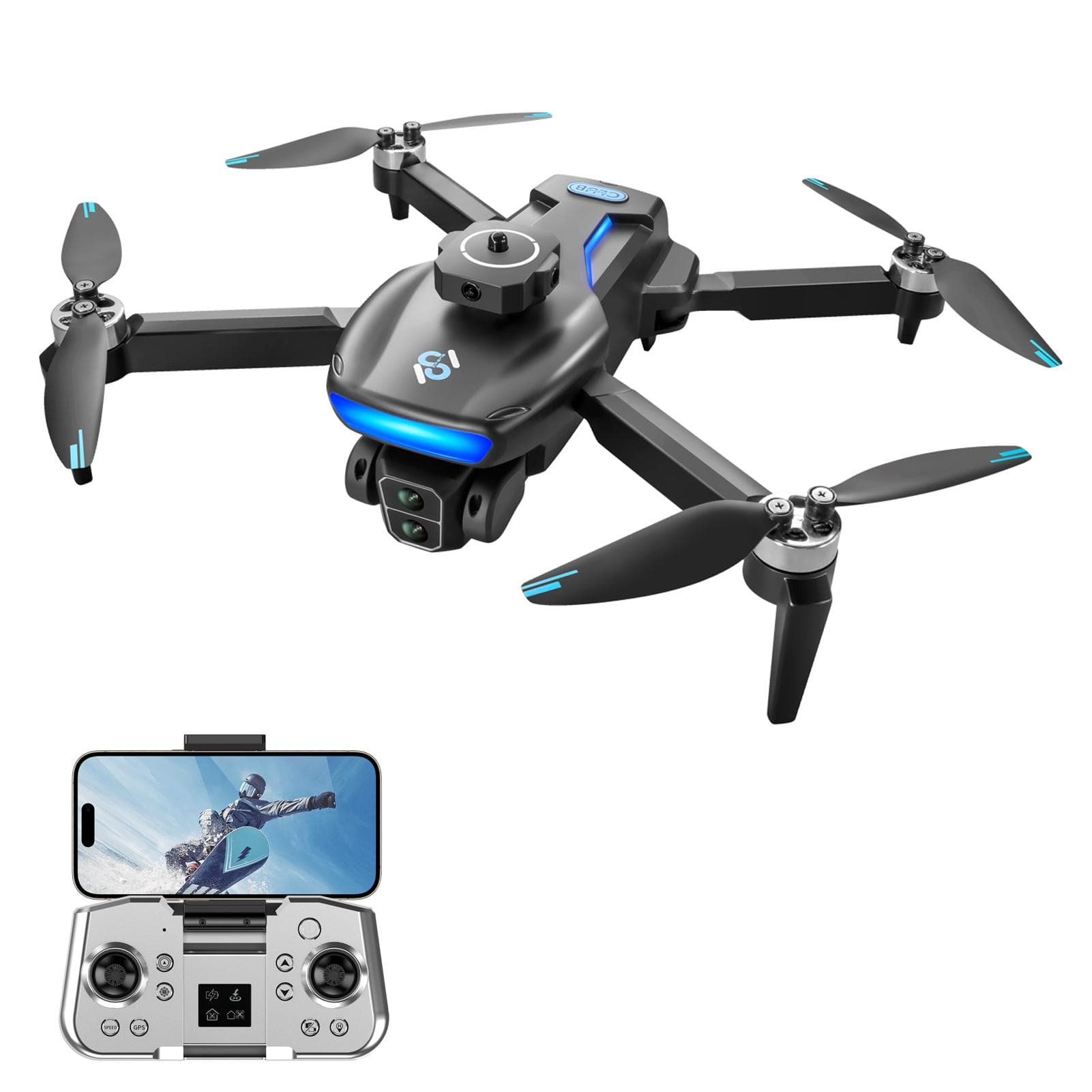 GPS Quadcopter Remote Control Quadcopter with Dual Camera 720p Remote Control Aircraft 5Gwifi 1 black